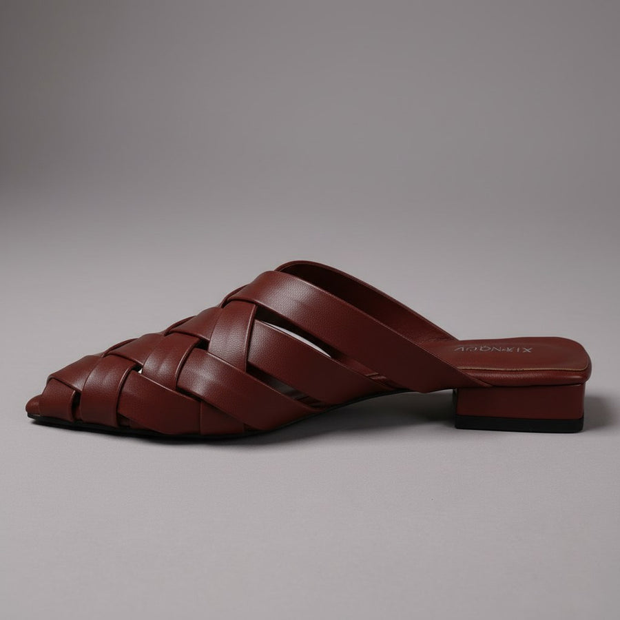 Whitney Woven Mule in Cabernet