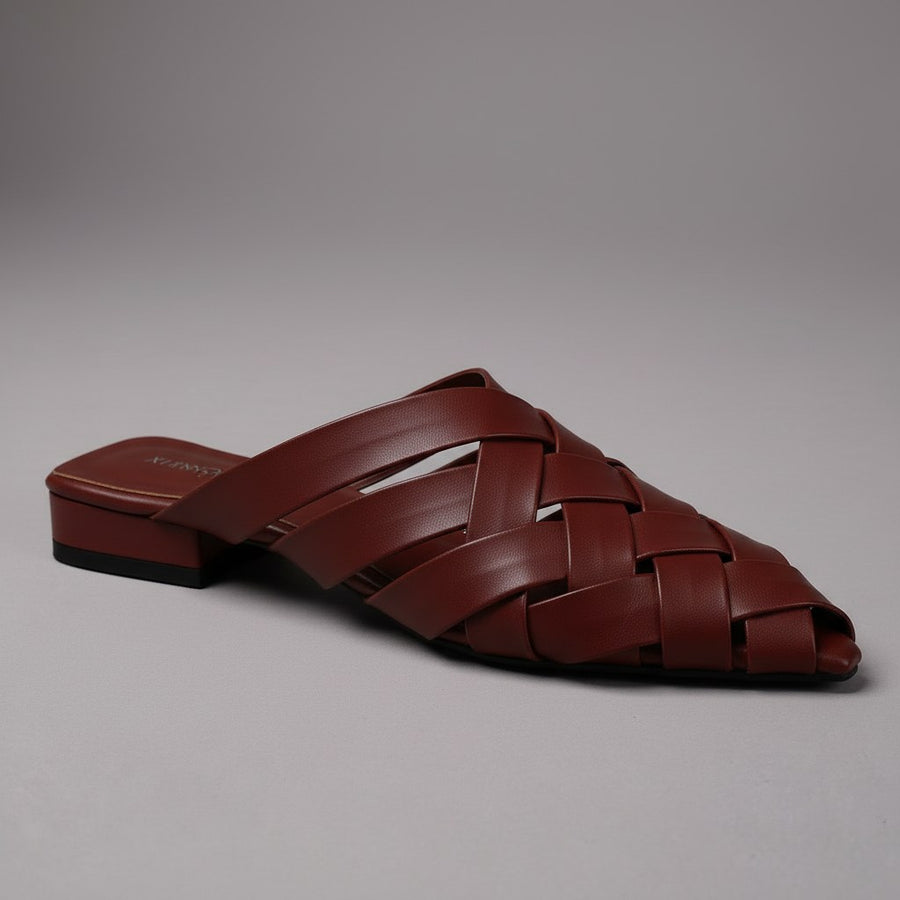 Whitney Woven Mule in Cabernet