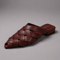 Whitney Woven Mule in Cabernet