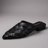 Whitney Woven Mule in Charcoal