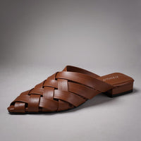 Whitney Woven Mule in Sienna Brown