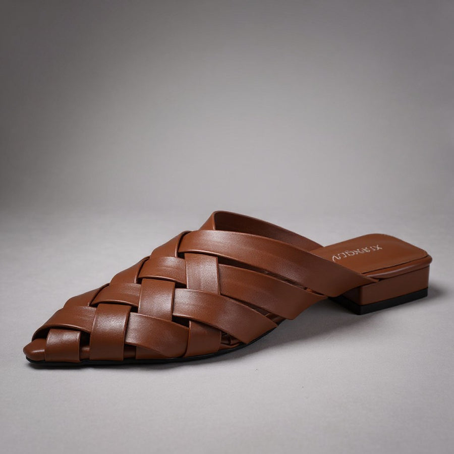 Whitney Woven Mule in Sienna Brown