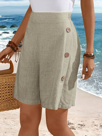 Whitney™ Comfortable Shorts With Buttons in Khaki