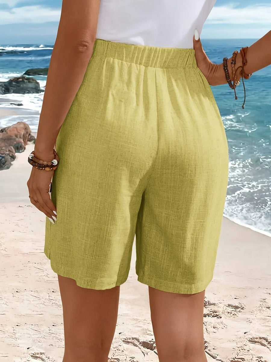 Whitney™ Comfortable Shorts With Buttons in Khaki