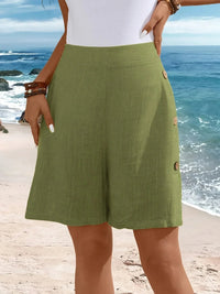 Whitney™ Comfortable Shorts With Buttons in Khaki