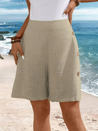Whitney™ Comfortable Shorts With Buttons in Khaki