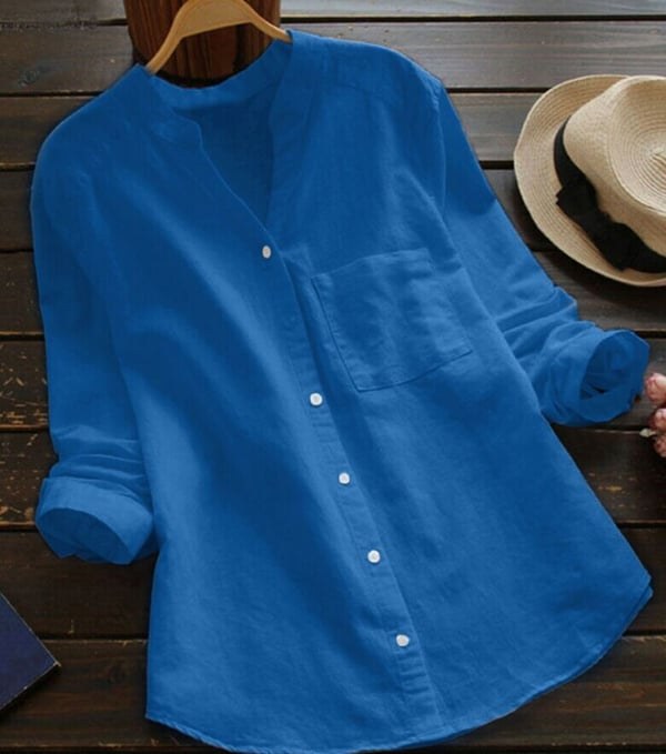 Wiebe Casual Cotton Shirt in Light Blue