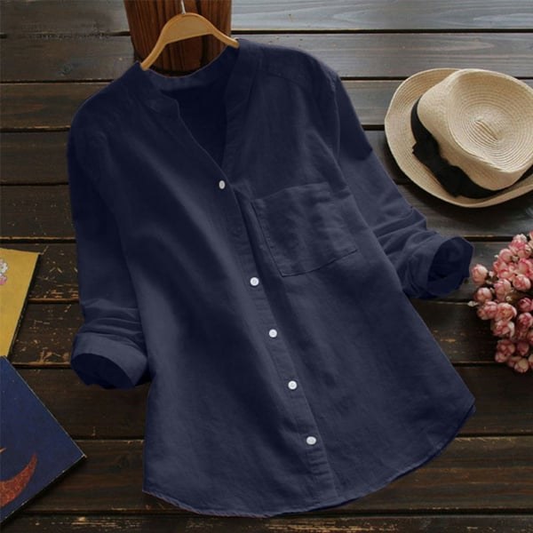 Wiebe Casual Cotton Shirt in Navy