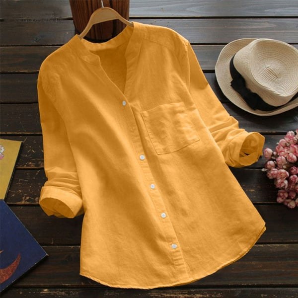 Wiebe Casual Cotton Shirt in Yellow