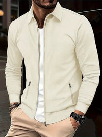 Wiebe Jacket with Zip Front in Beige