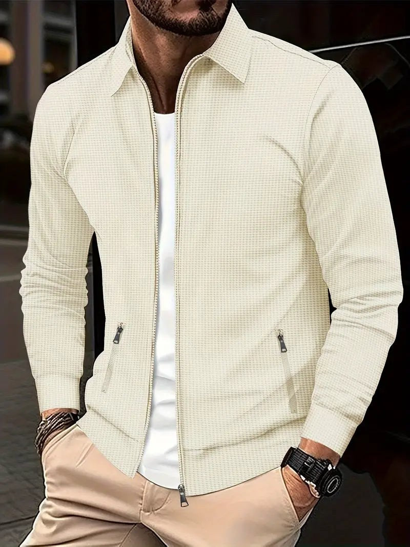 Wiebe Jacket with Zip Front in Beige
