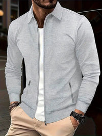 Wiebe Jacket with Zip Front in Helle Grau