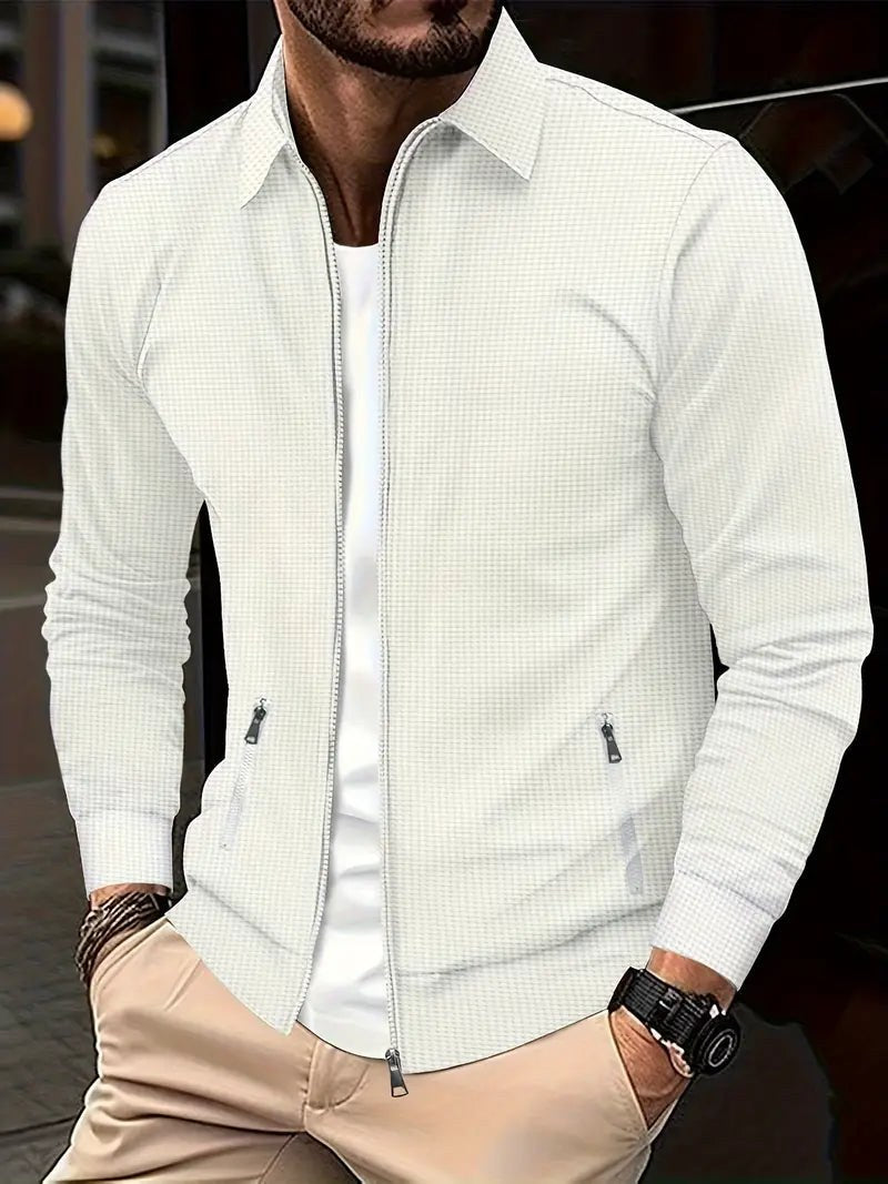 Wiebe Jacket with Zip Front in White
