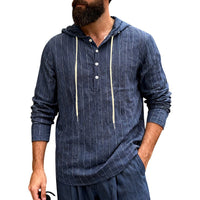 Wiebe Linen Blend Shirt with Button Front and Hood