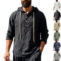 Wiebe Linen Blend Shirt with Button Front and Hood