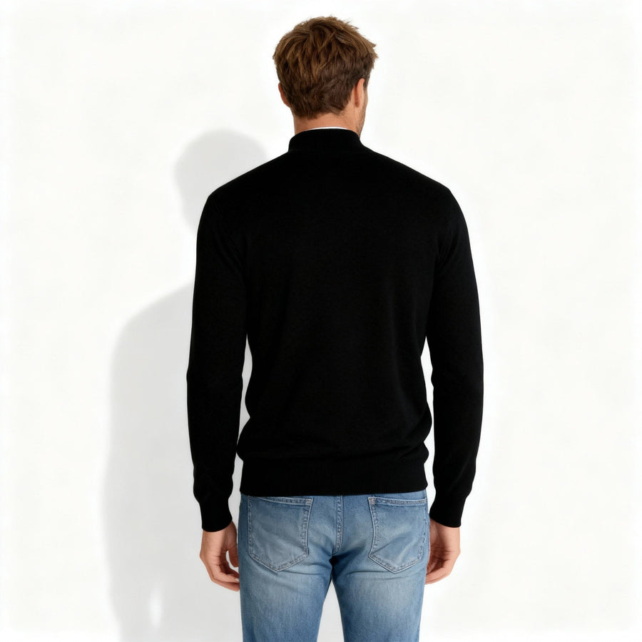 Wiebe Sweater with V-Neck in Black