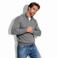 Wiebe Sweater with V-Neck in Grey