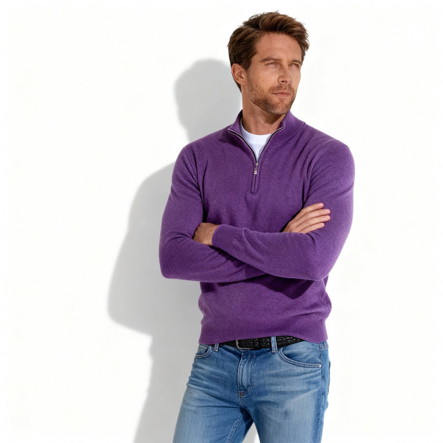 Wiebe Sweater with V-Neck in Purple