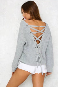 Wilhelmina Casual Knit Sweater in Grey