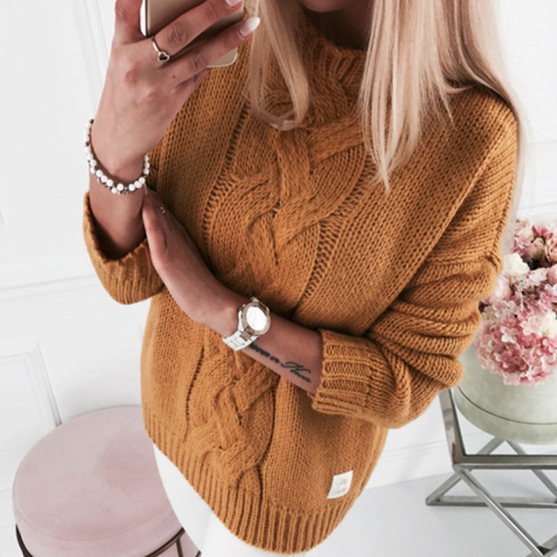 Wilhelmina Elegant Knit Sweater in Khaki
