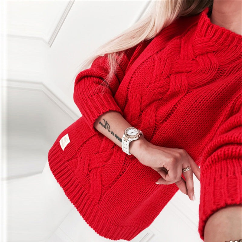 Wilhelmina Elegant Knit Sweater in Red