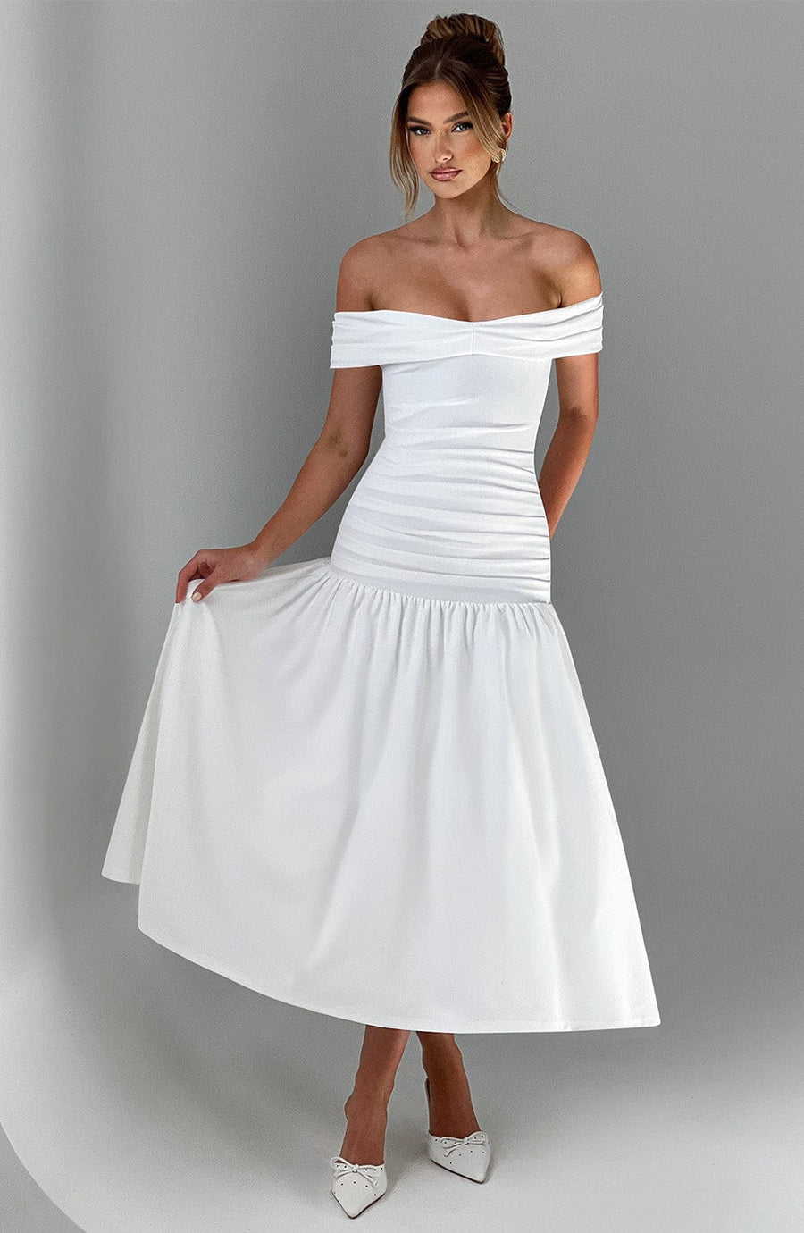 Eva Midaxi Dress – Ivory