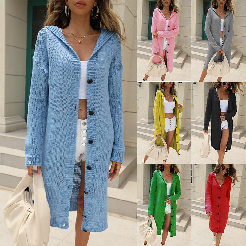 Willa Elegant Knit Cardigan with Hood