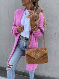 Willa Relaxed Knit Cardigan in Pink