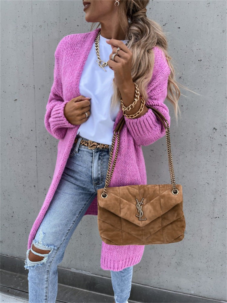 Willa Relaxed Knit Cardigan in Pink