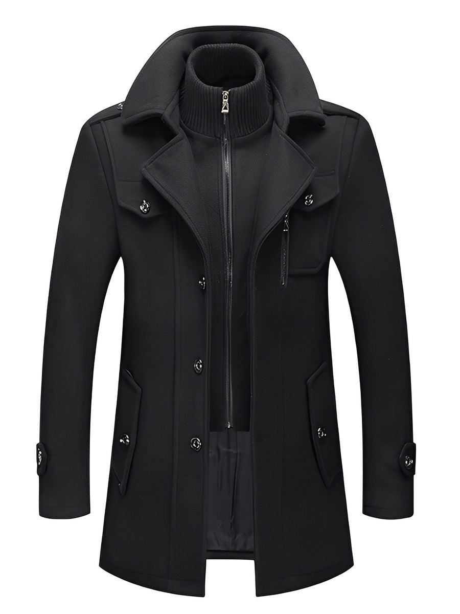 Willem Elegant Trench Coat in Black