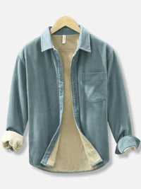 Willem Elegant Velvet Shirt in Light Blue