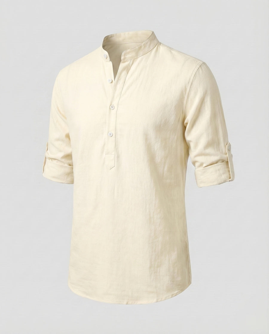 Willem Shirt with Button Front in Khaki