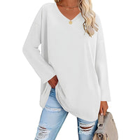 Winifred Women's V-Neck Long Sleeve Tunic in White