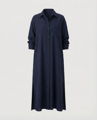 Winona Casual Linen Dress in Navy