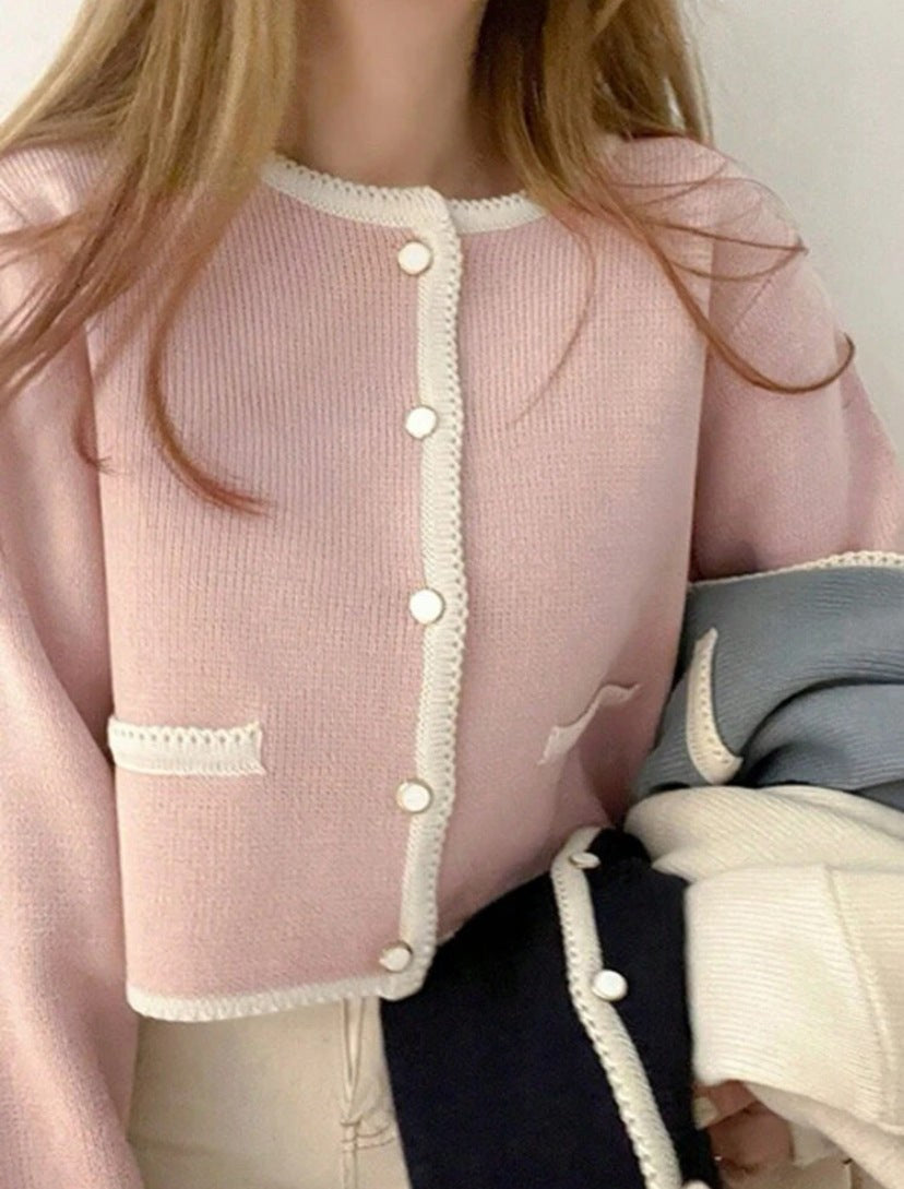 Winona Knit Cardigan with Pockets in Grey