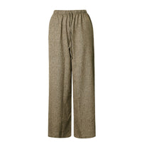 Winona Linen Trousers with Elastic Waist in Dark Grey