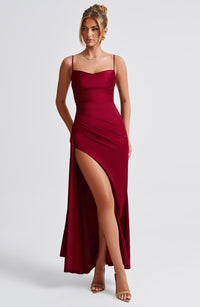 Macy Maxi Dress – Burgundy