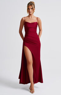 Macy Maxi Dress – Burgundy