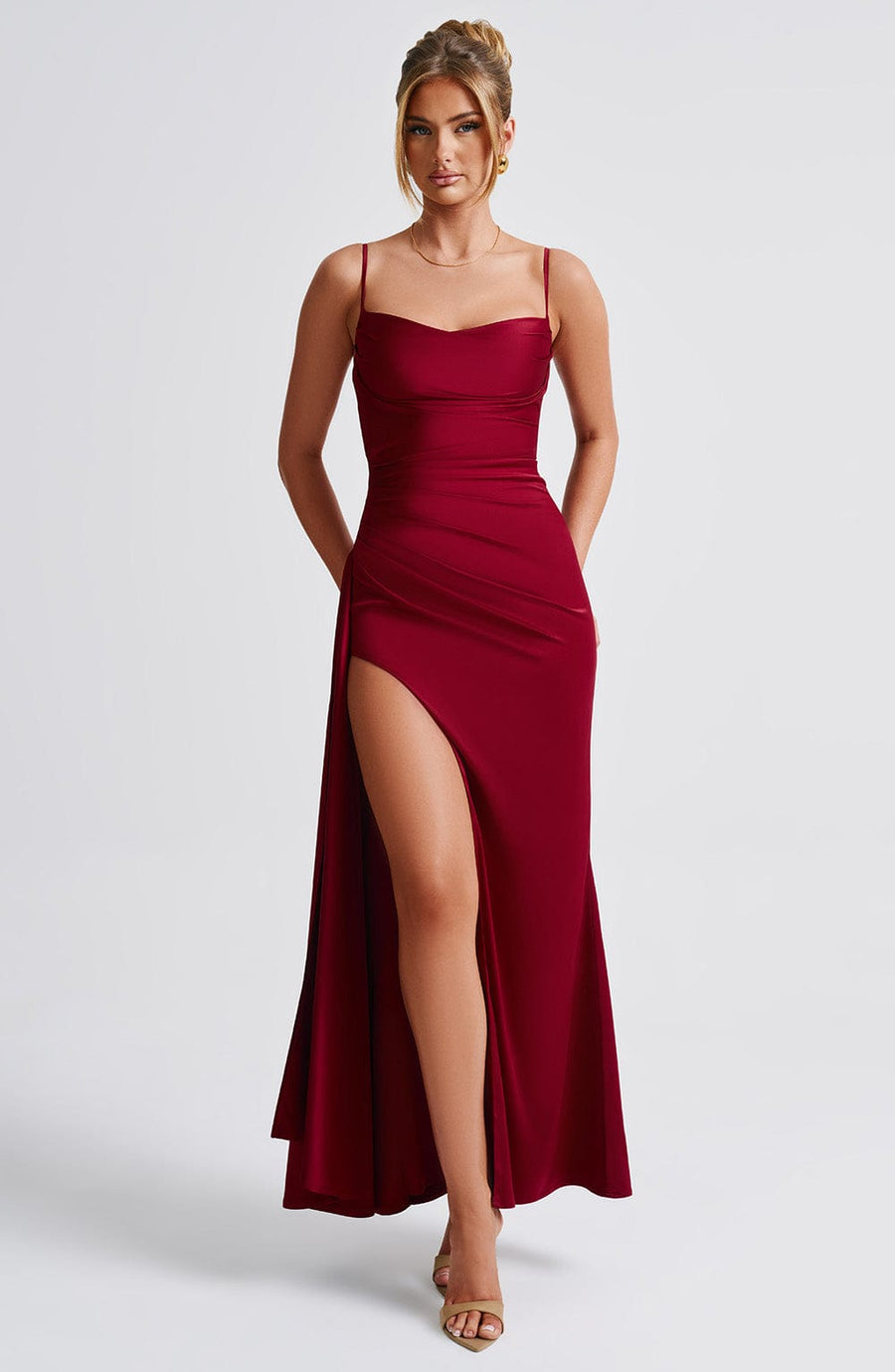 Macy Maxi Dress – Burgundy