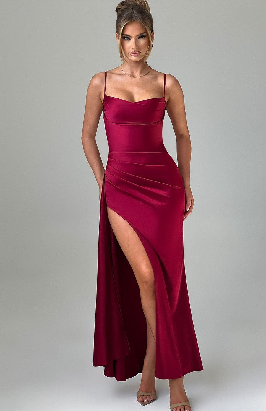 Macy Maxi Dress – Burgundy