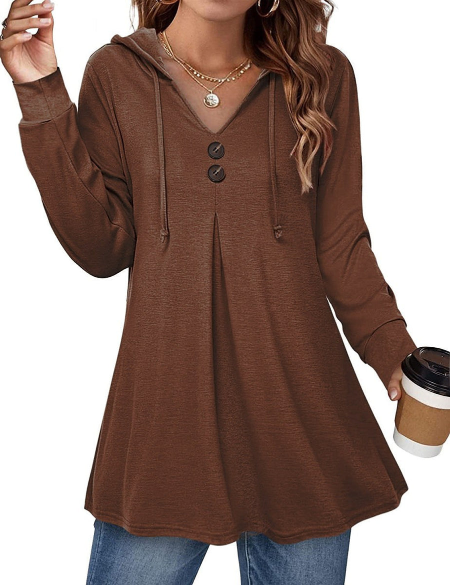 Winona Tunic with Hood in Brown