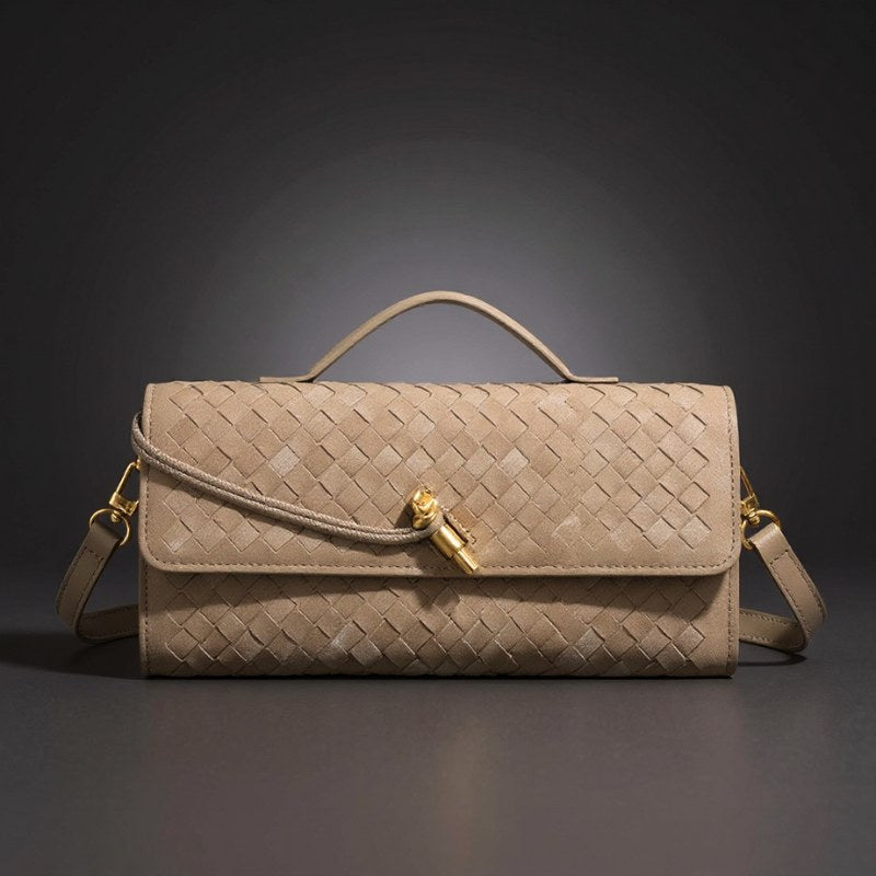 Winona Woven Crossbody Bag in Biege