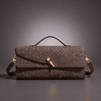 Winona Woven Crossbody Bag in Espresso Brown