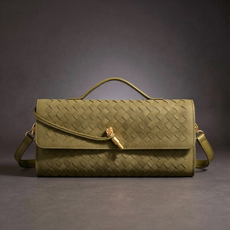 Winona Woven Crossbody Bag in Olive
