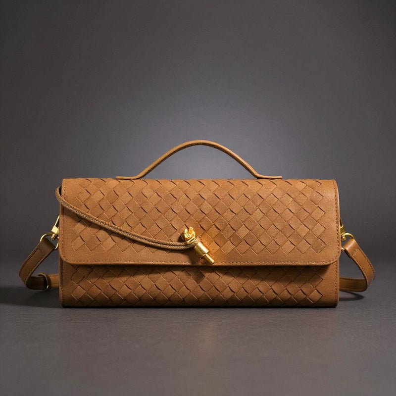 Winona Woven Crossbody Bag in Sienna Brown