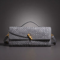 Winona Woven Crossbody Bag in Slate Gray