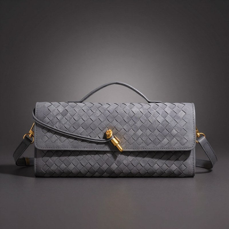 Winona Woven Crossbody Bag in Slate Gray