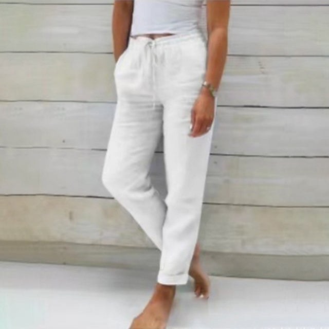 Wolf Casual Cotton Trousers in White