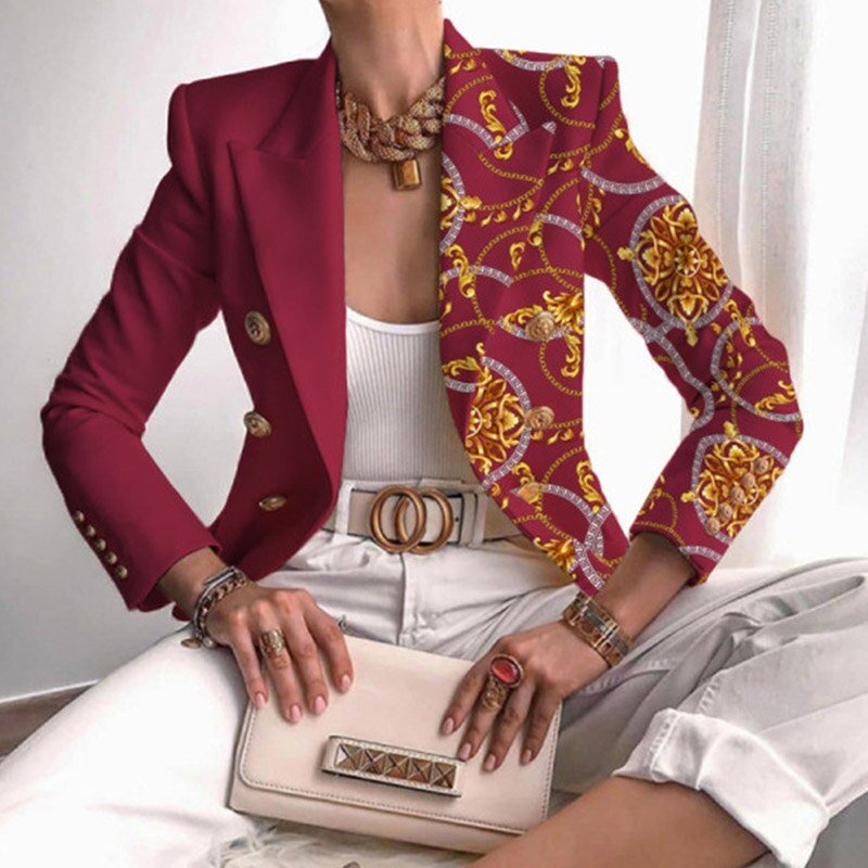 Jana | Women's Mixed Pattern Double Breasted Winter Blazer