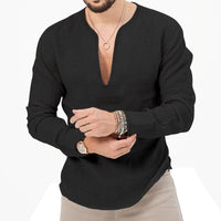 Wolf Linen Shirt with Side Split